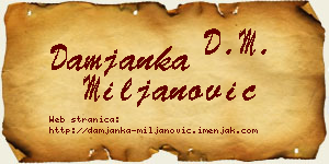 Damjanka Miljanović vizit kartica